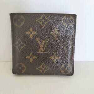 Vintage Louis Vuitton Men's LV Brown Bi-Fold Leather Wallet Monogram Classic